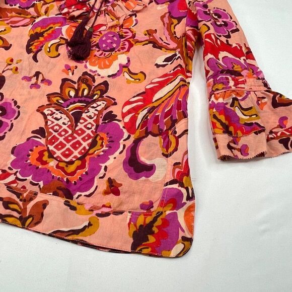 Tory Burch Gwenna Tassel Tie Floral Blouse - Picture 8 of 10